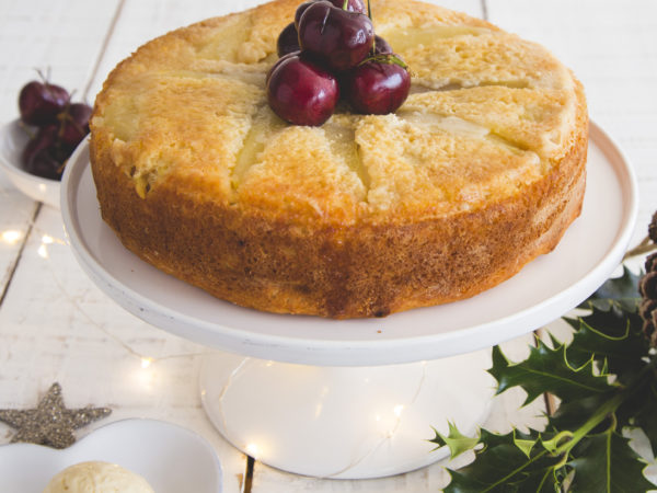 Birnen-Ahorn-Ricottakuchen mit Ahorn-Eis