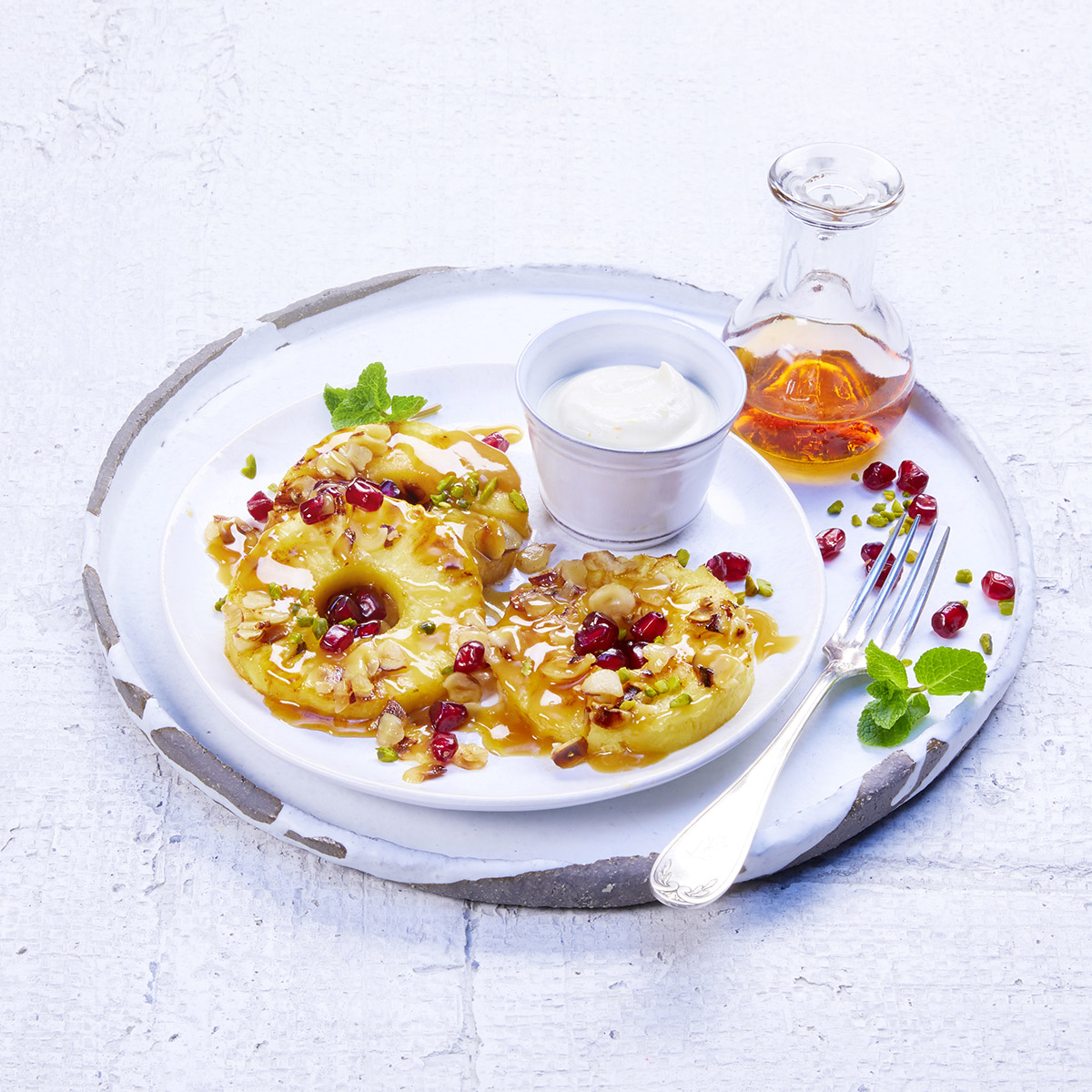 Karamelisierte Ananas mit Ricottacreme