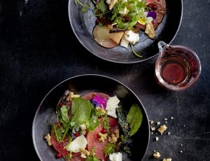 Ringelbete-Carpaccio mit Ahornsirup-Marinade