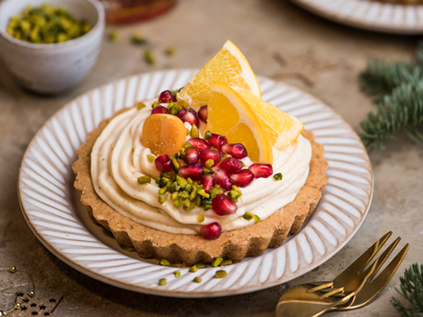 Haselnuss-Törtchen mit Ahorn-Orangencreme