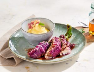 Radicchio im Ahorn-Sud mit Polenta