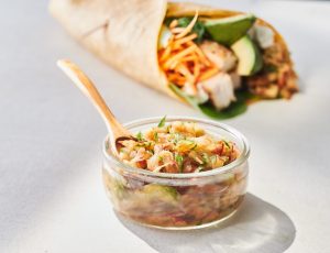 Ahorn-Gurken-Pfirsich-Relish