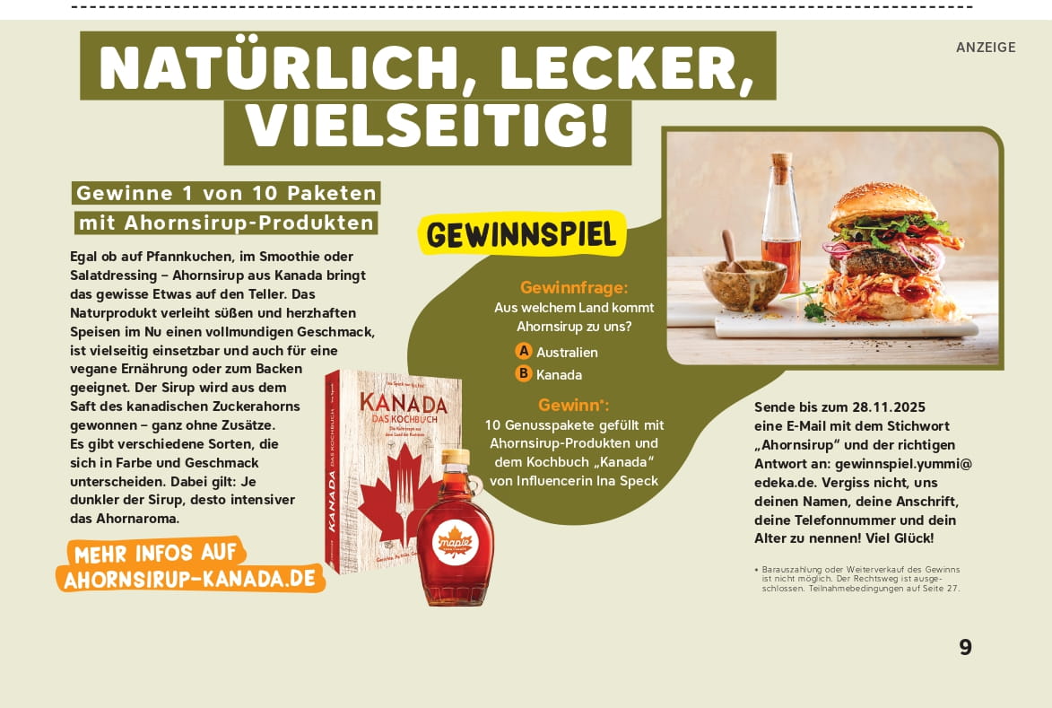 Advertorial in "Yummi" vom 5. Oktober
